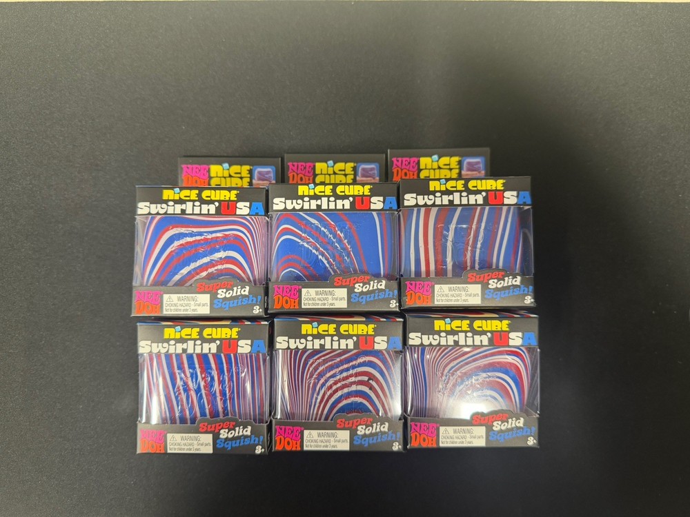 Needoh Nice Cube Swirlin USA!!!❤️🤍💙