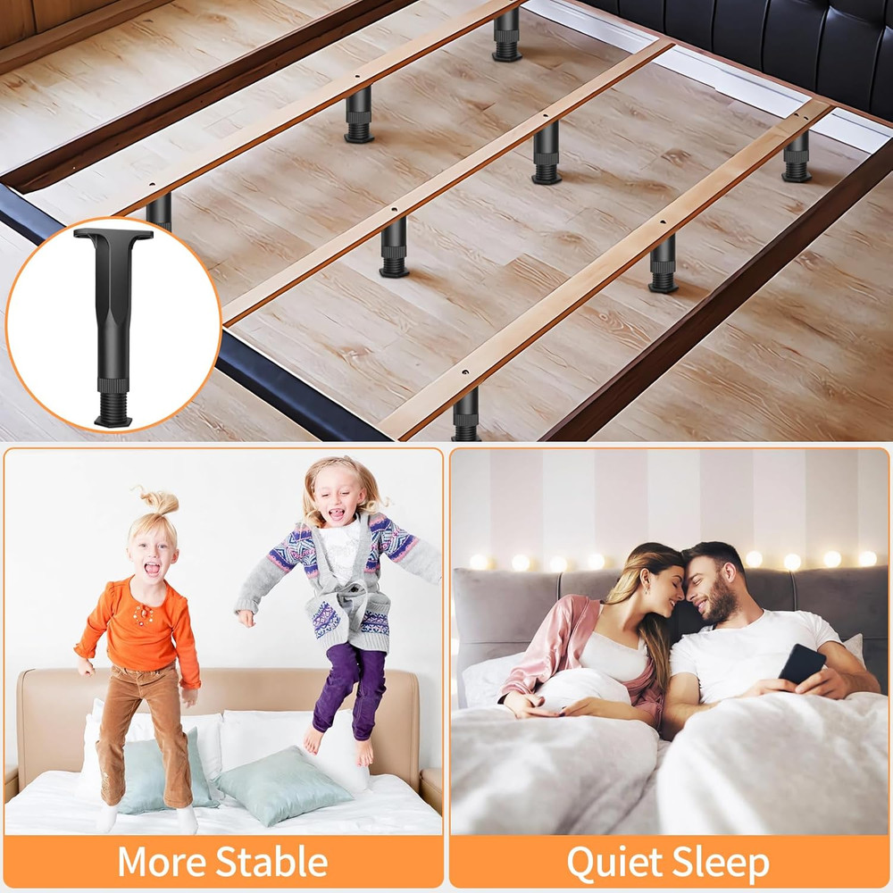 8PCS Adjustable Bed Support Legs Bed Frame Support Legs Adjustable Bed Legs for