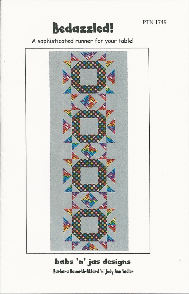 Bedazzled by babs 'n' jas designs  PTN 1749 a TABLE RUNNER Pattern NEW