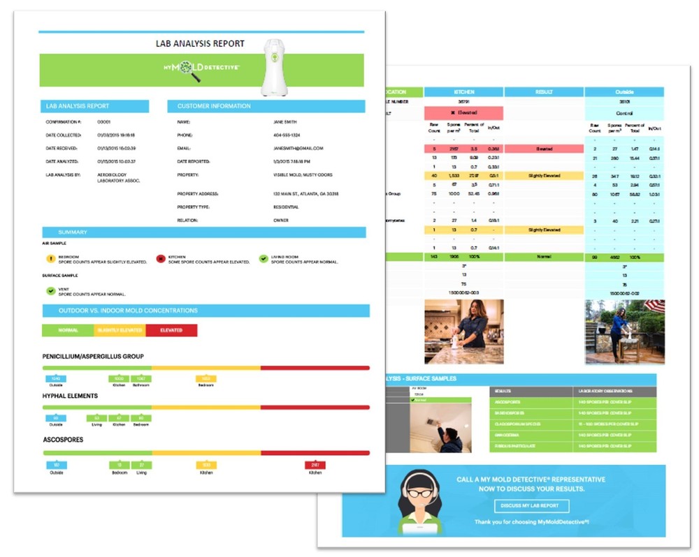5-Room Mold Test Kit, Air & Surface Samples