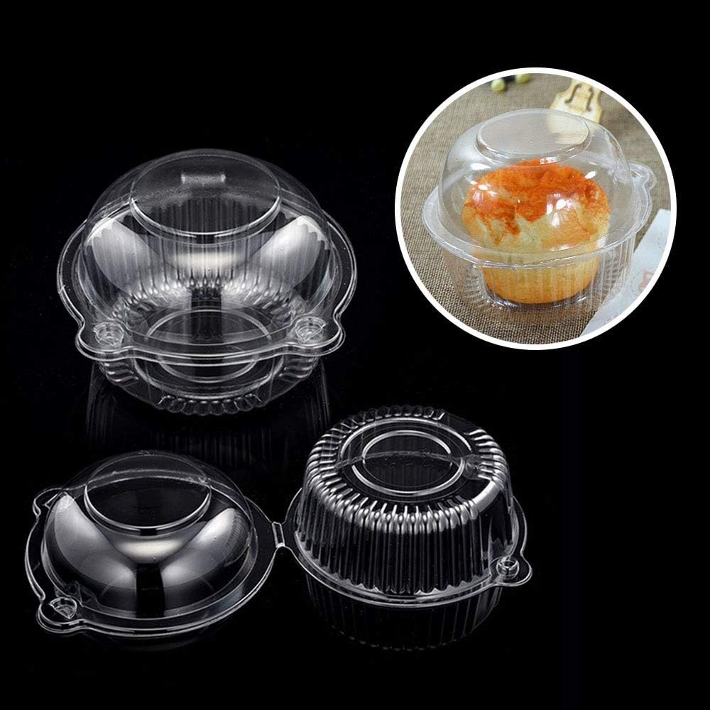 Cupcake Holders Individual,50 PC Containers Disposable 50pc, White