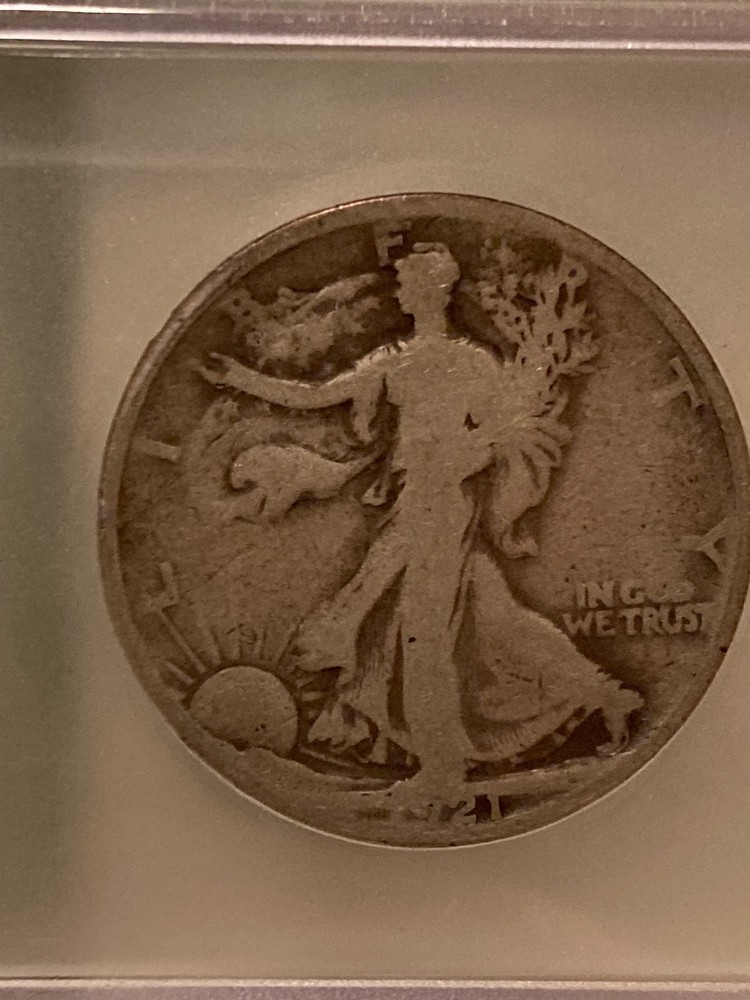 1921 walking liberty half dollar ICG AG3