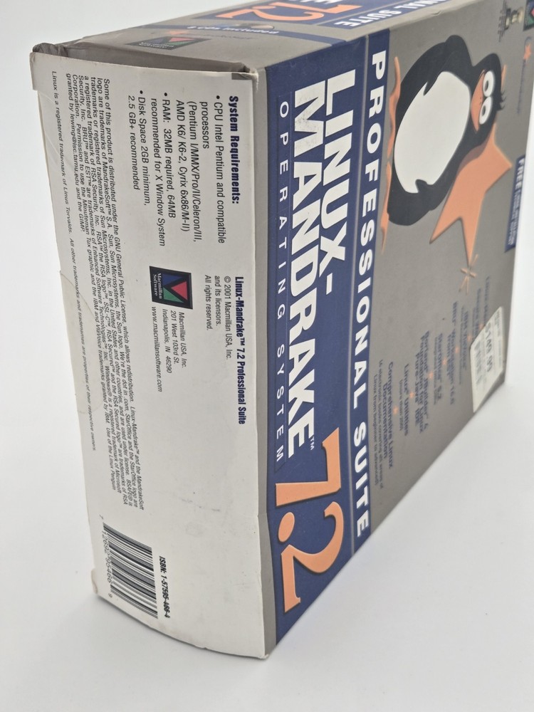 SEALED Linux-Mandrake Professional Suite 7.2 Operating System w/ Box