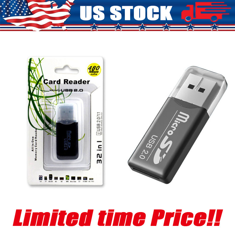 USB 2.0 Micro SD SDHC TF Card Reader Memory Adapter for PC Laptop Camera lot