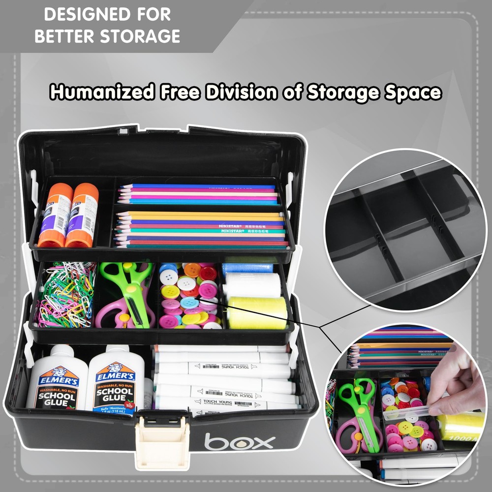12in Three-Layer Multipurpose Storage Box Organizer Folding Tool Box/Art & Cr...