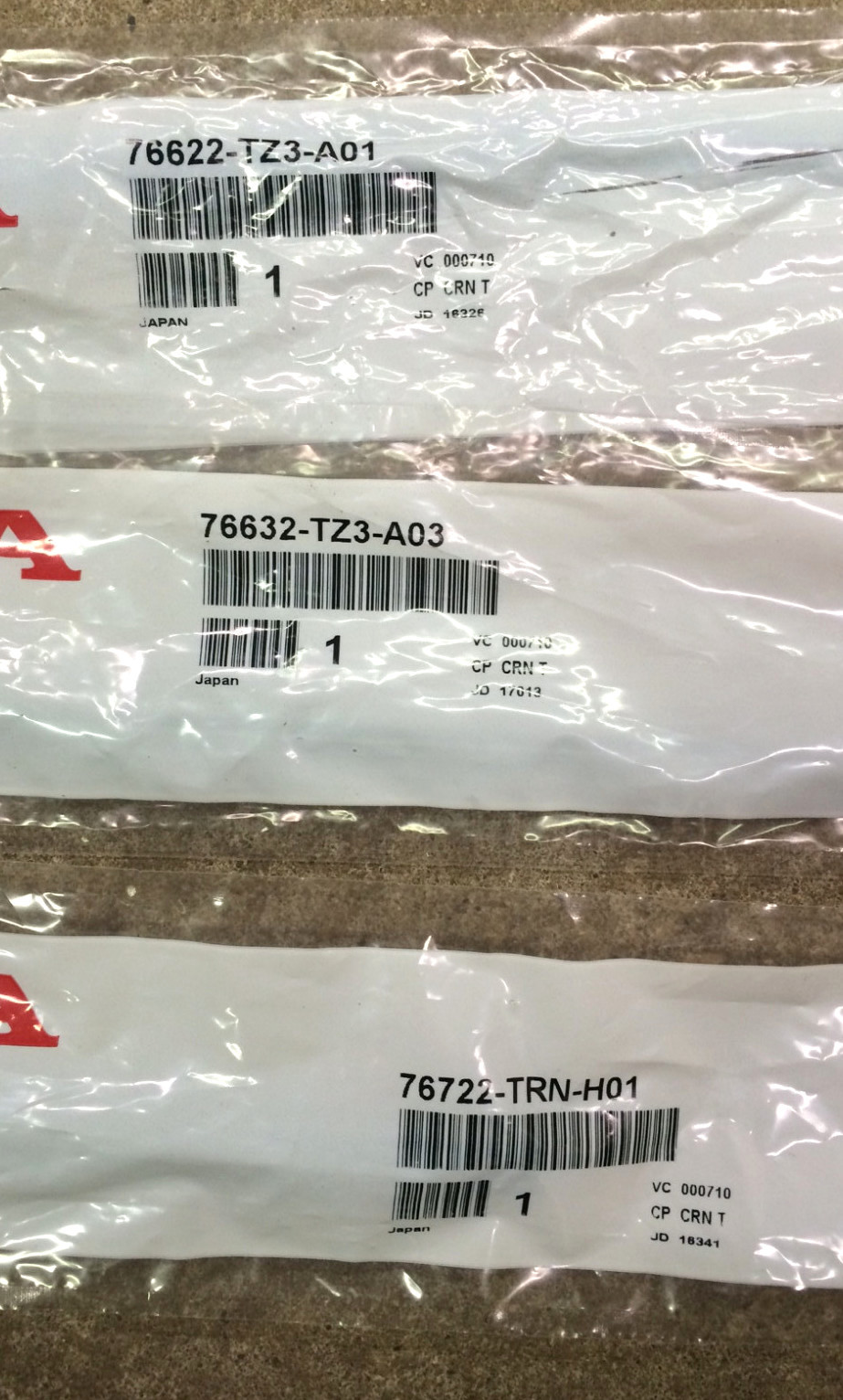 Genuine OEM Honda CR-V Front and Rear Wiper Rubber Insert Set 17-22 Inserts CRV