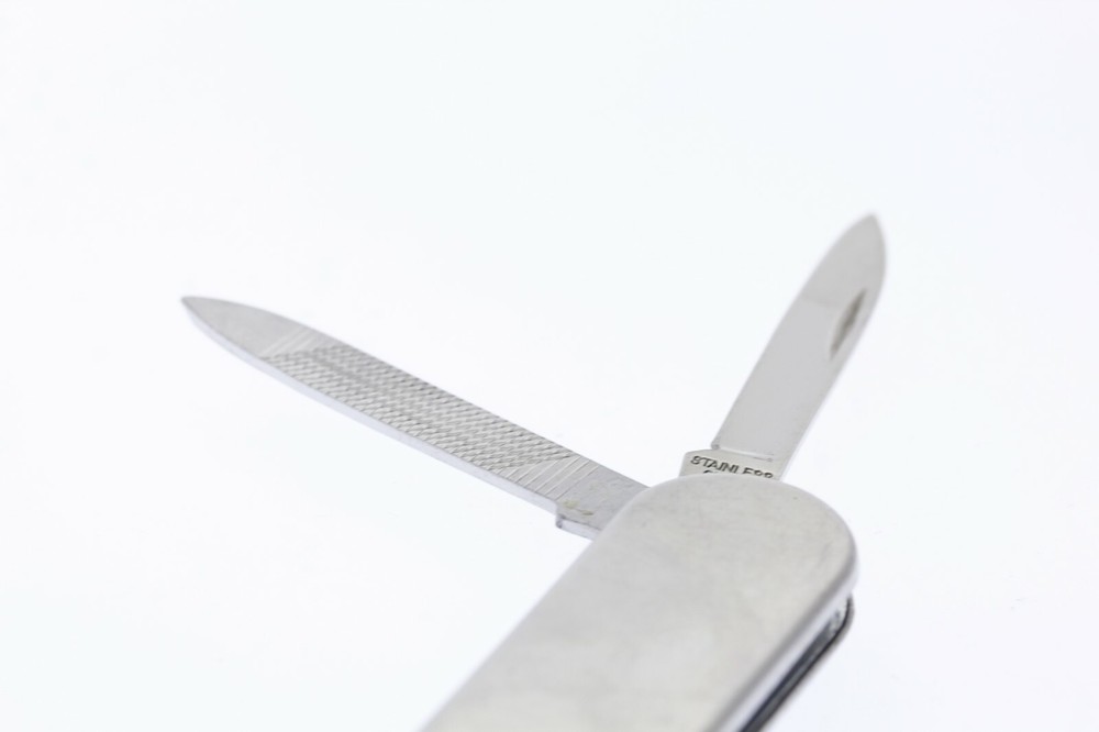 Stainless Steel Silver Tone Pocket Knife Multi Tool
