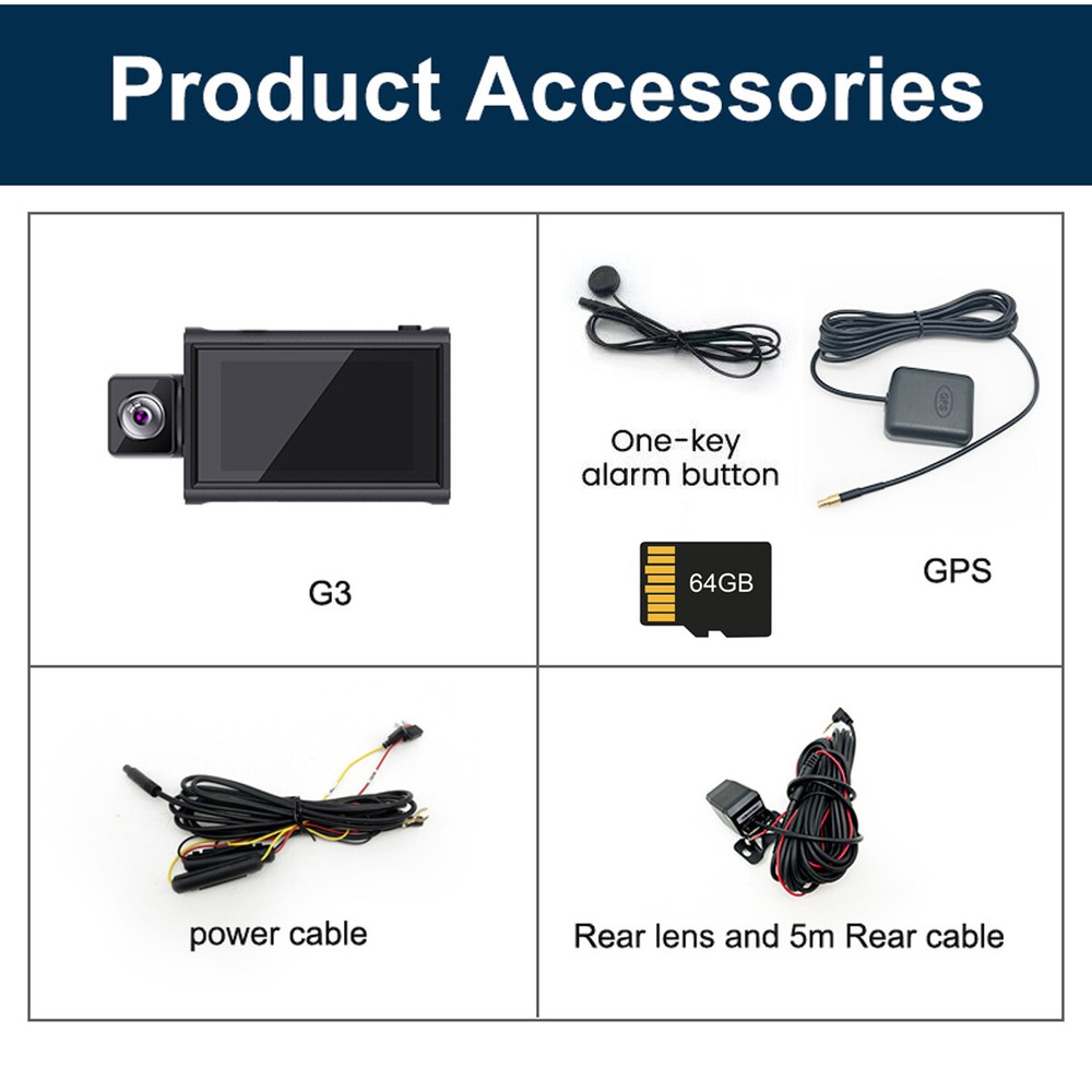 4G LTE SIM Dash Cam with Live Streaming Car Camera Remote View Smart Cloud DVR