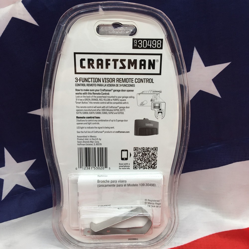 NEW Craftsman 3-Function Visor Remote Control Garage Door Opener 930498