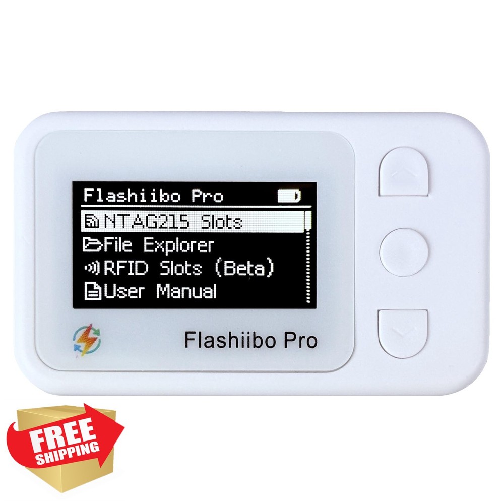 Flashiibo Pro NFC Emulator, 1.4" OLED, Rechargeable, Switch Games