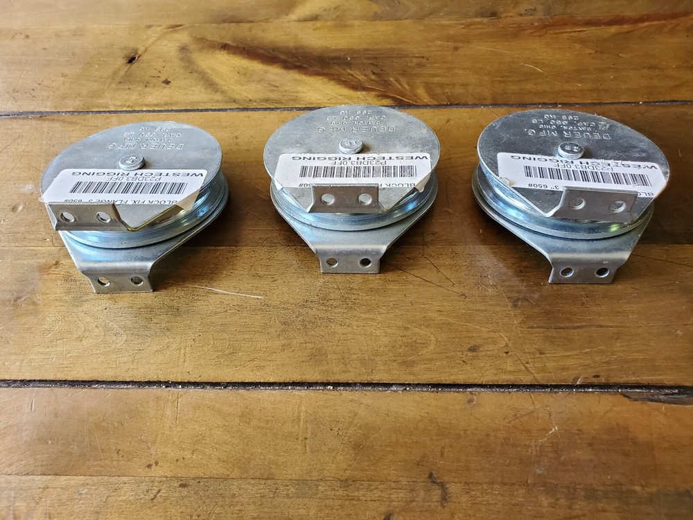 3 Heavy Duty Deuer 3" Fixed Flange Blocks 650# Rigging