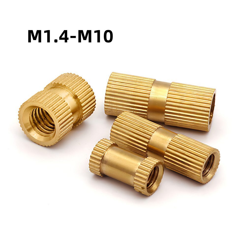 Thread Knurled Brass Threaded Heat Set Heat Resistant Insert Embedment M1.4-M10