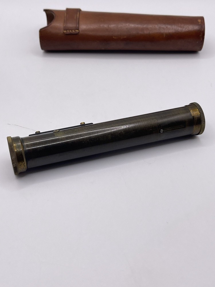 Antique Leveling Microscope With Leather Case Collectible ****