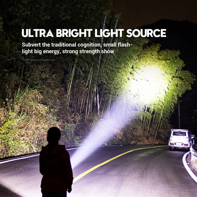 Mini LED Flashlight Rechargeable Tactical Work Light Magnetic Base Bright Torch