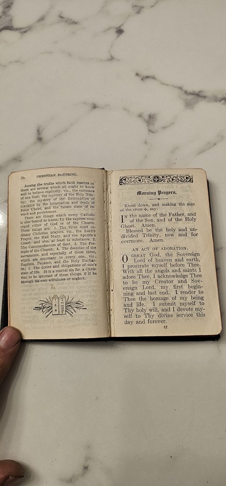 Antique Catholic Prayer Book Dated 1891