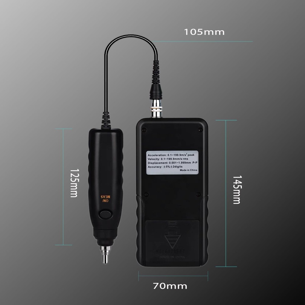 AR63B Digital Vibration Meter Vibrometer 3-in-1 Measuring Modes for Accelerat...