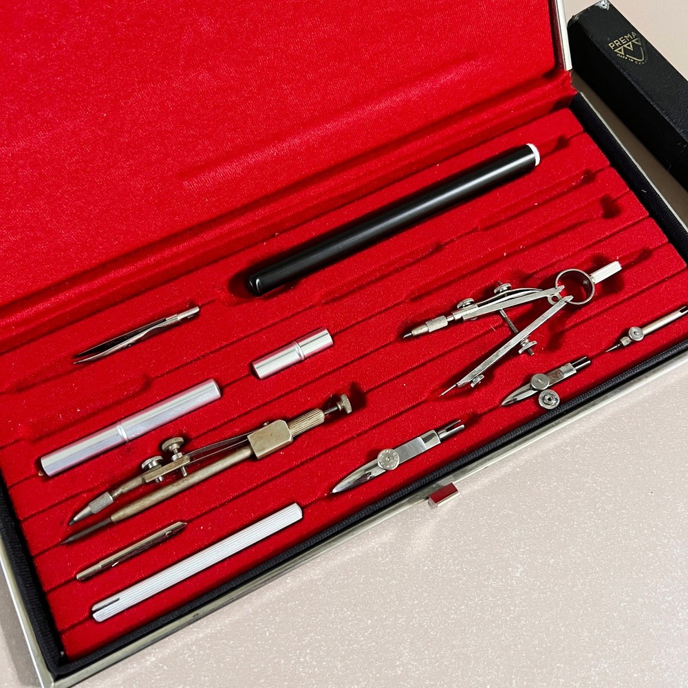 Drafting Tools Set Richter Kopernikus East German GDR Precision Engineering VTG