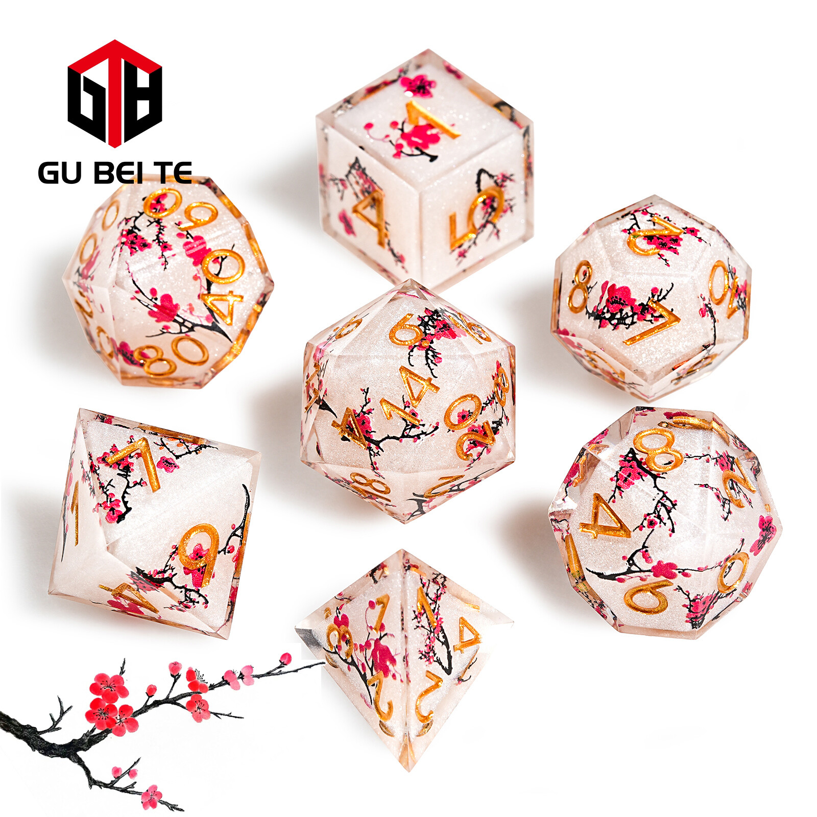 7PCS DND Dice Set plum blossom Polyhedral Dice for Dungeons & Dragons Rpg D&D