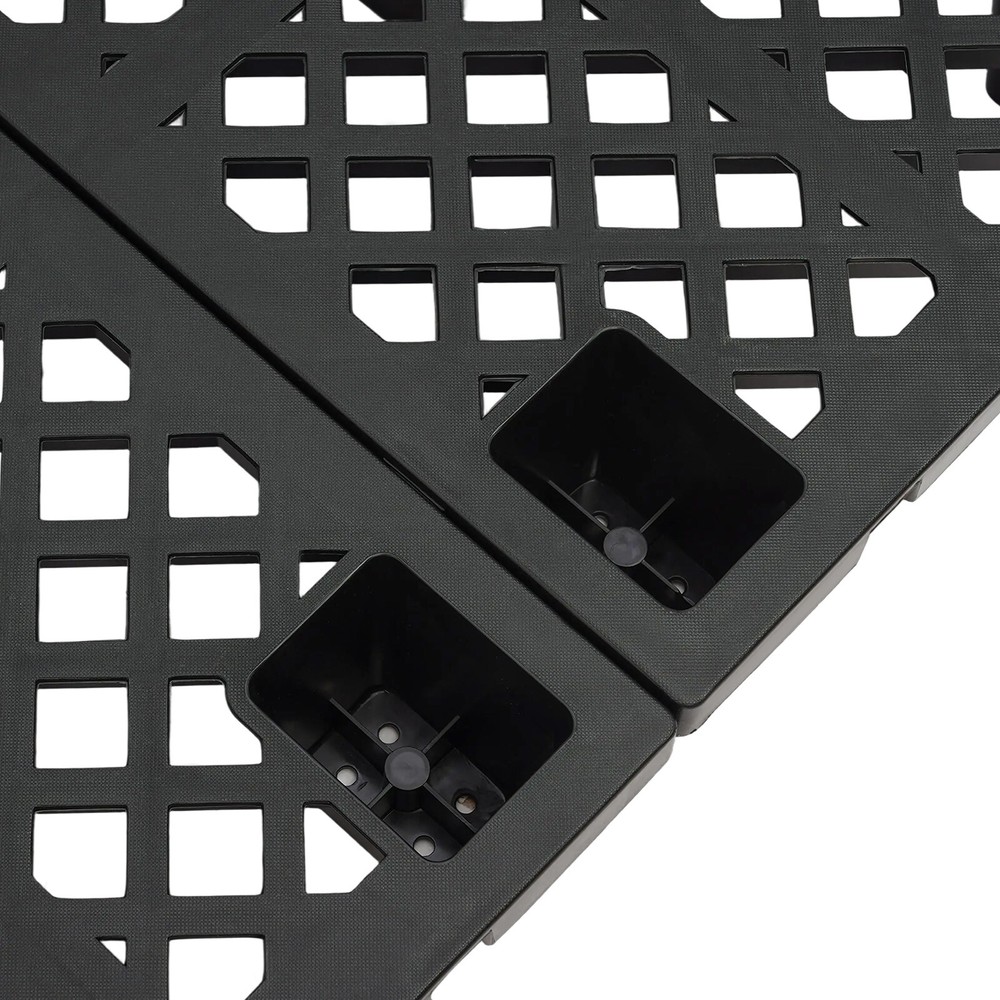 6-Pack Stackable Plastic Pallets with Interlocking Design and Anti-Slip Surface