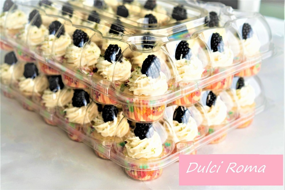6 Pack Stackable Cupcake Containers with Lids – 24 Count Clear Holder Boxes