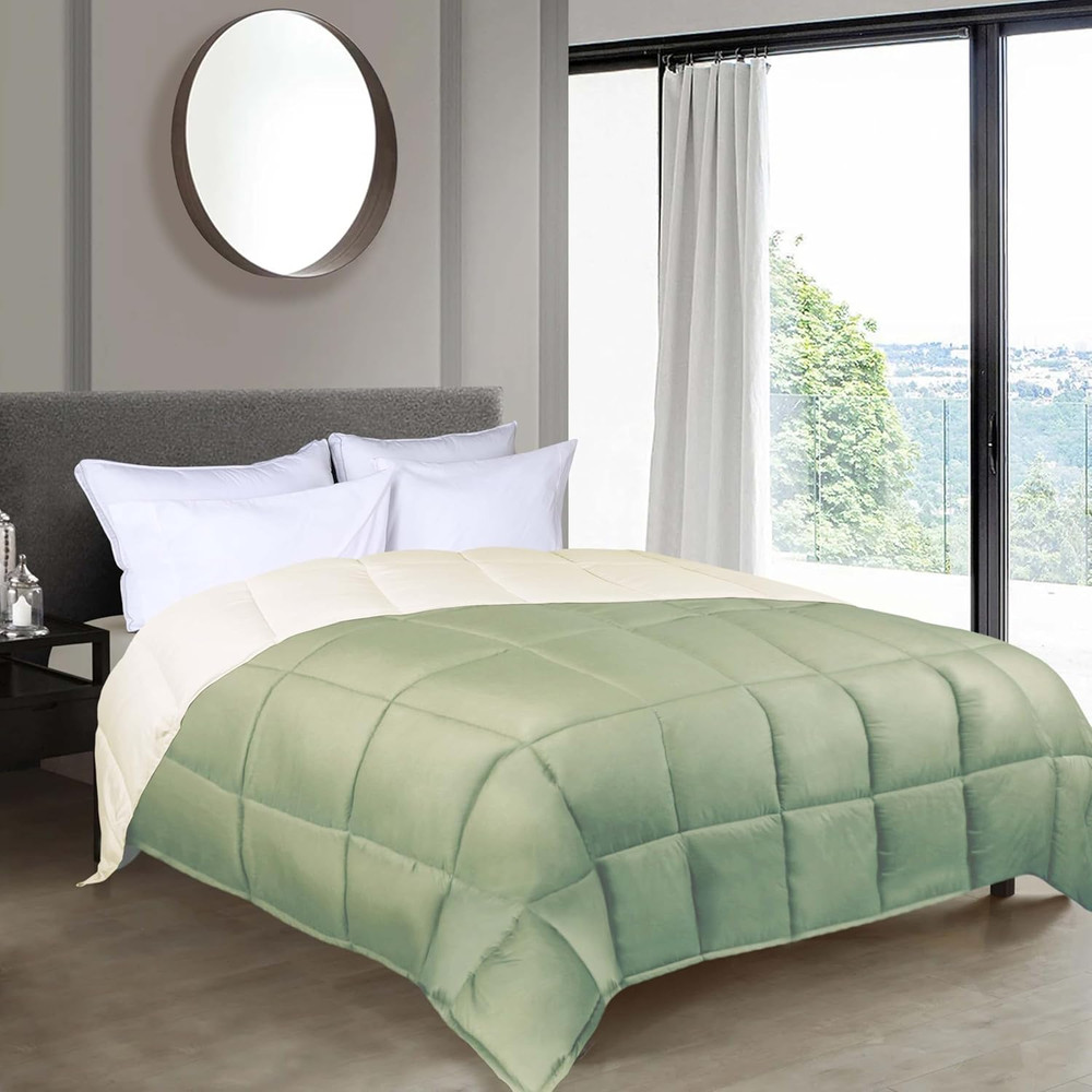 Reversible down Alternative Comforter, Medium Weight Bedding for All Season Use,