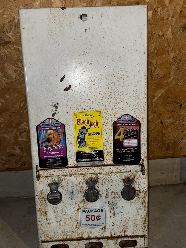 VINTAGE 80s CONDOM / NOVELTY VENDING MACHINE