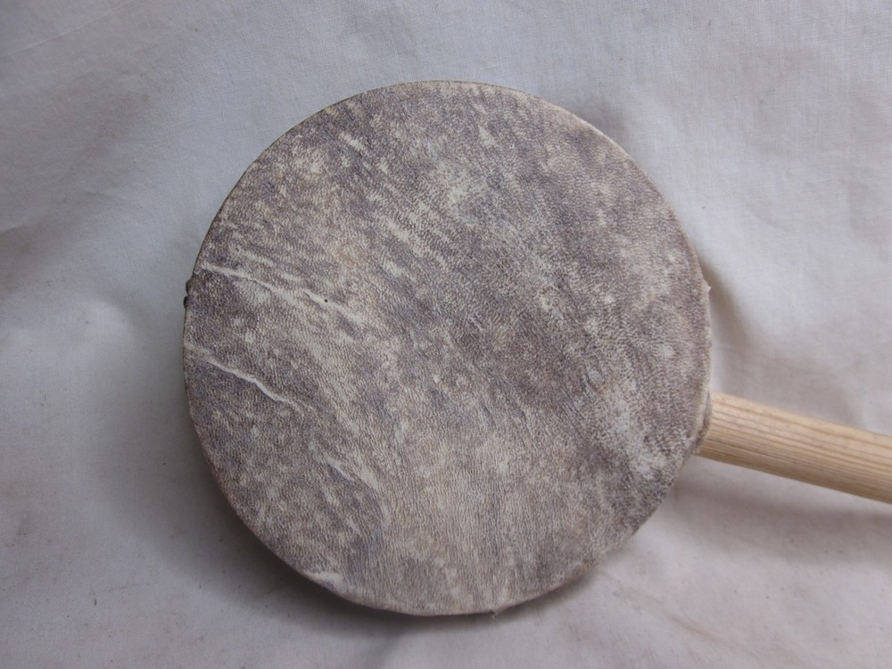 vintage percussion drum hide rawhide & wood primitive instrument