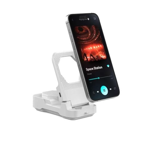 Mobile Phone Sensor Stand Bluetooth Speaker（White） white