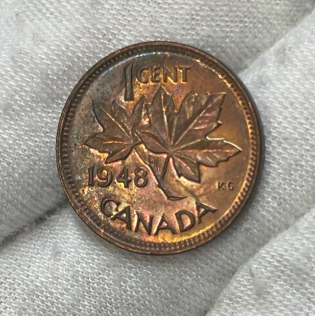 1948 Canada One Small Cent Coin Excellent BU Condition High Value