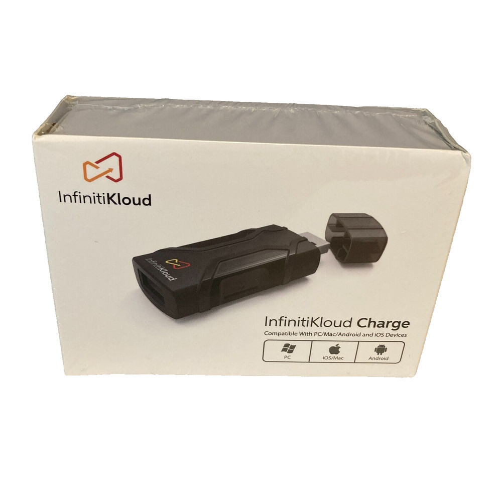 InfinitiKloud Charge USB Drive NEW  Compatible with Pc Mac Android IOS Devices