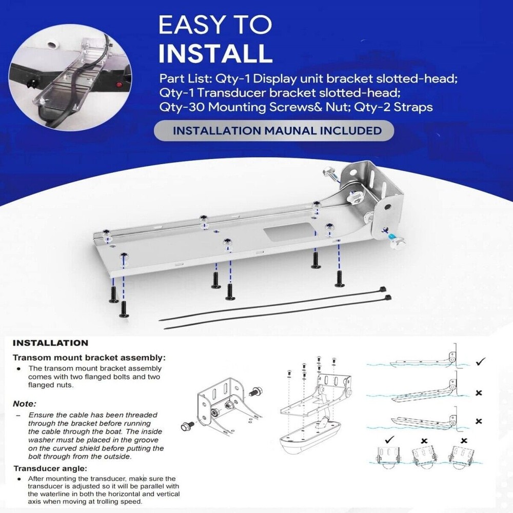 000-12603-001 Transom Mount Bracket for StructureScan 3D, StructureScan HD, a...