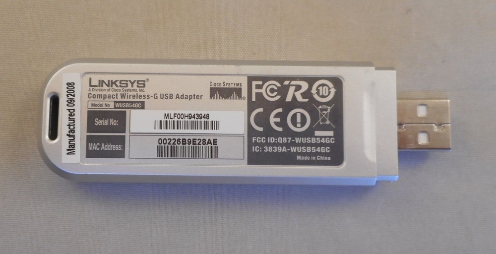 Linksys WUSB54GC Compact Wireless-G USB Adapter
