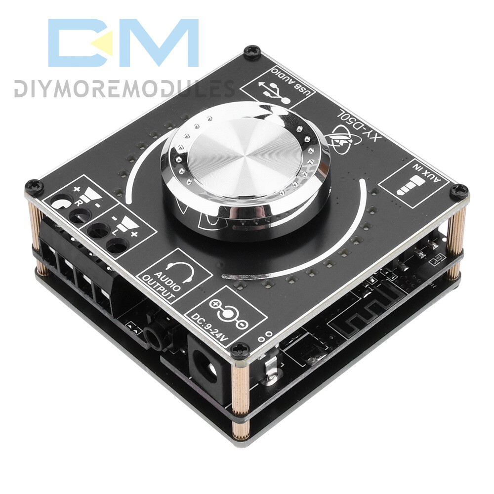 Bluetooth 5.1 D50L Stereo Digital Power Audio Amplifier Board+Light APP Control
