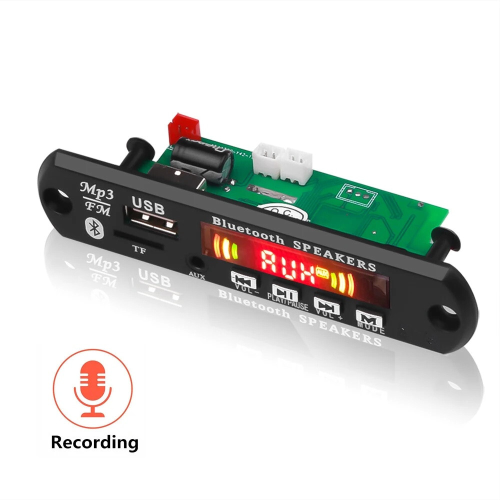 2x25W Amplifier Decoder Board Bluetooth 5.0 Car MP3 Player USB U Disk Recording