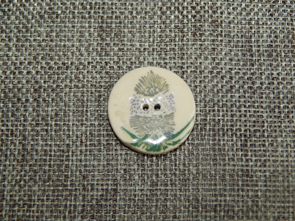 Antique Vtg Ceramic Button Back Marked DianeAprx: 1" #1500-E