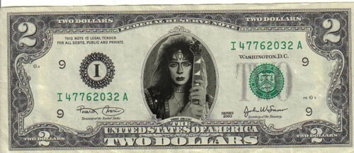 Kiss Vinnie Vincent $2 Dollar bill Mint real