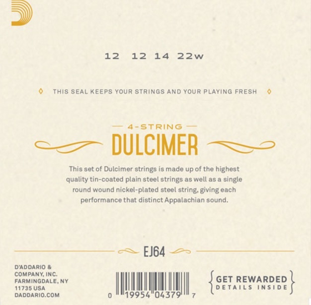 D'Addario EJ64 4 String Dulcimer Strings