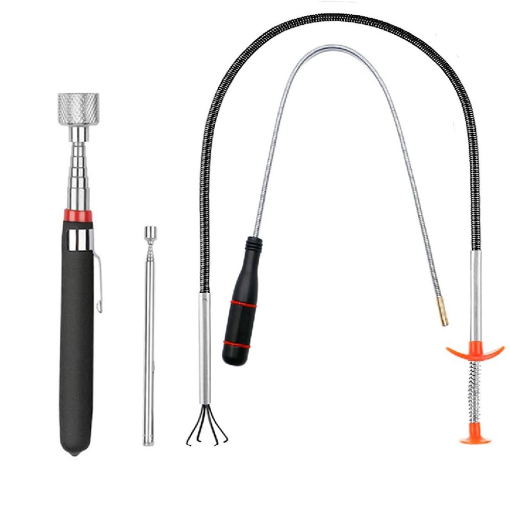 4 Pack Telescoping Magnet Pick-up Tool Set - Retrieving Pickup Tools,extendable