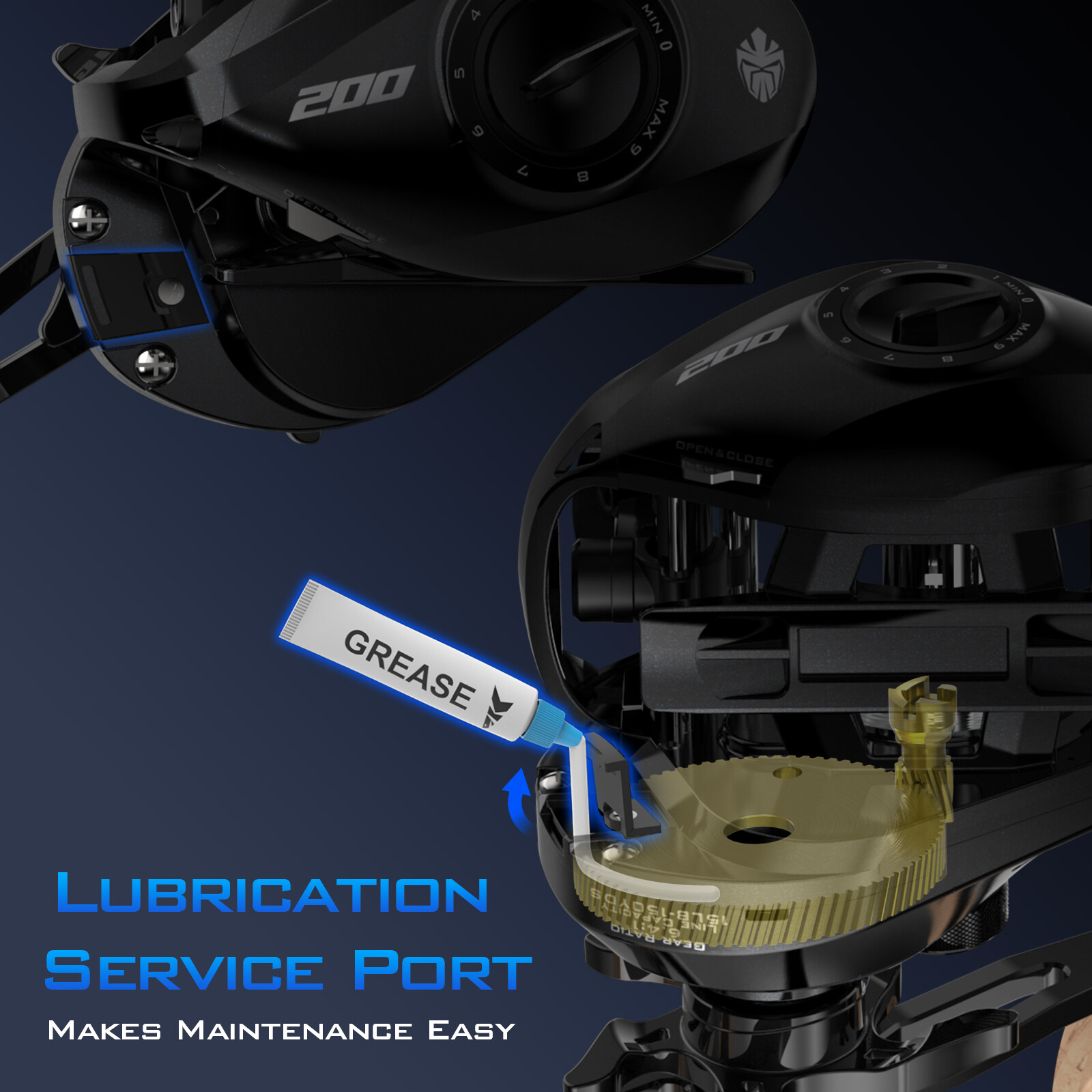 KastKing Megatron 200 Baitcasting Reel High Line Capacity 6.4:1 Fishing Reel-New