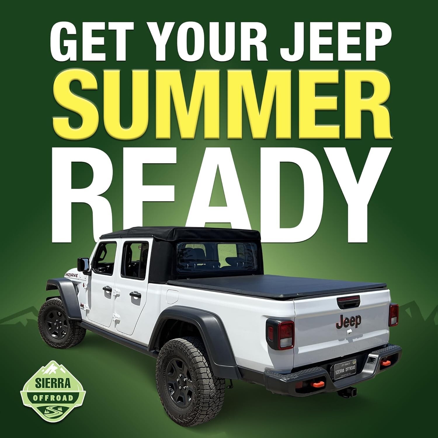 Sierra Offroad Soft Top 2020-2026 Jeep Gladiator JT Black, Twill Canvas 4DR