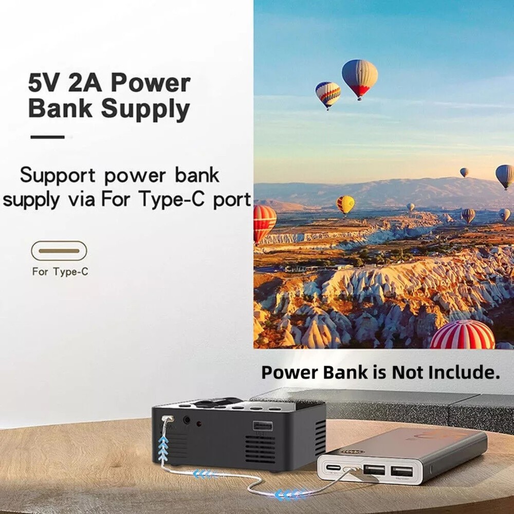 Mini Wireless Projector 1080P HD 16:9 Projection Multi-devices Compatibility