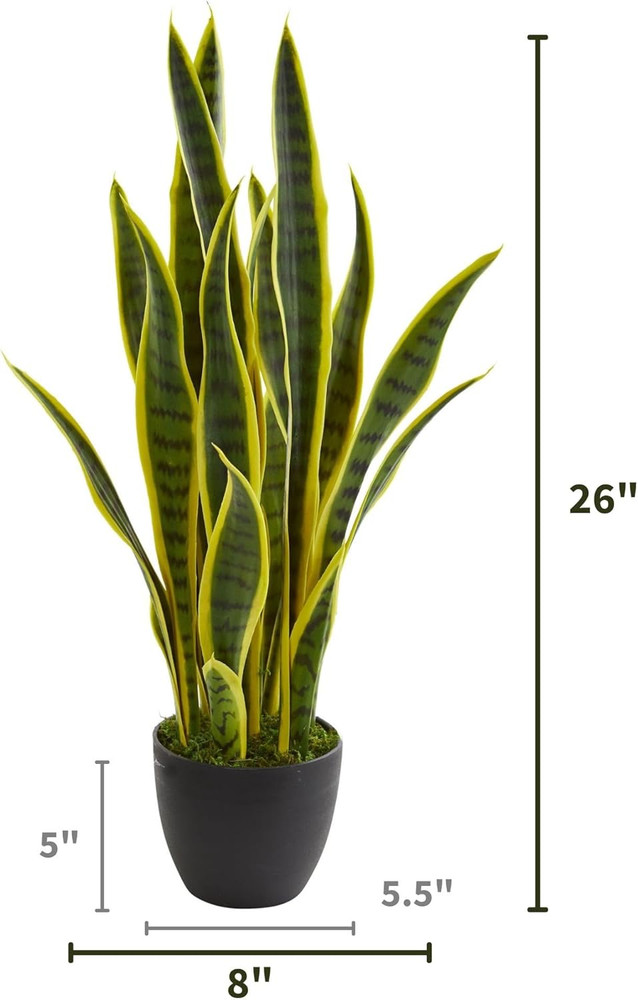 26 In. Sansevieria Artificial Silk Plants, Green