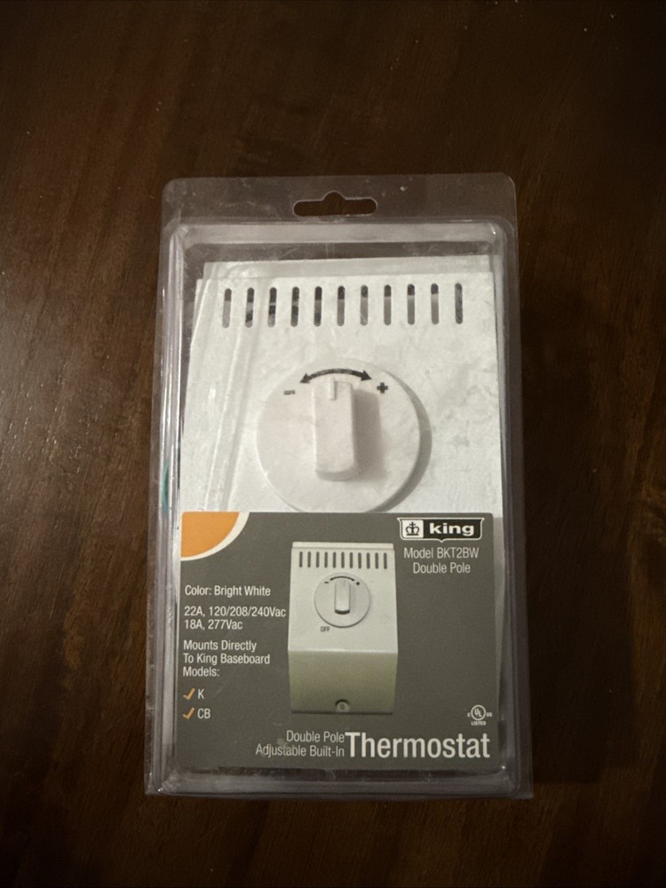 King Double Pole Adjustable Built-In Thermostat Model BKT2BW