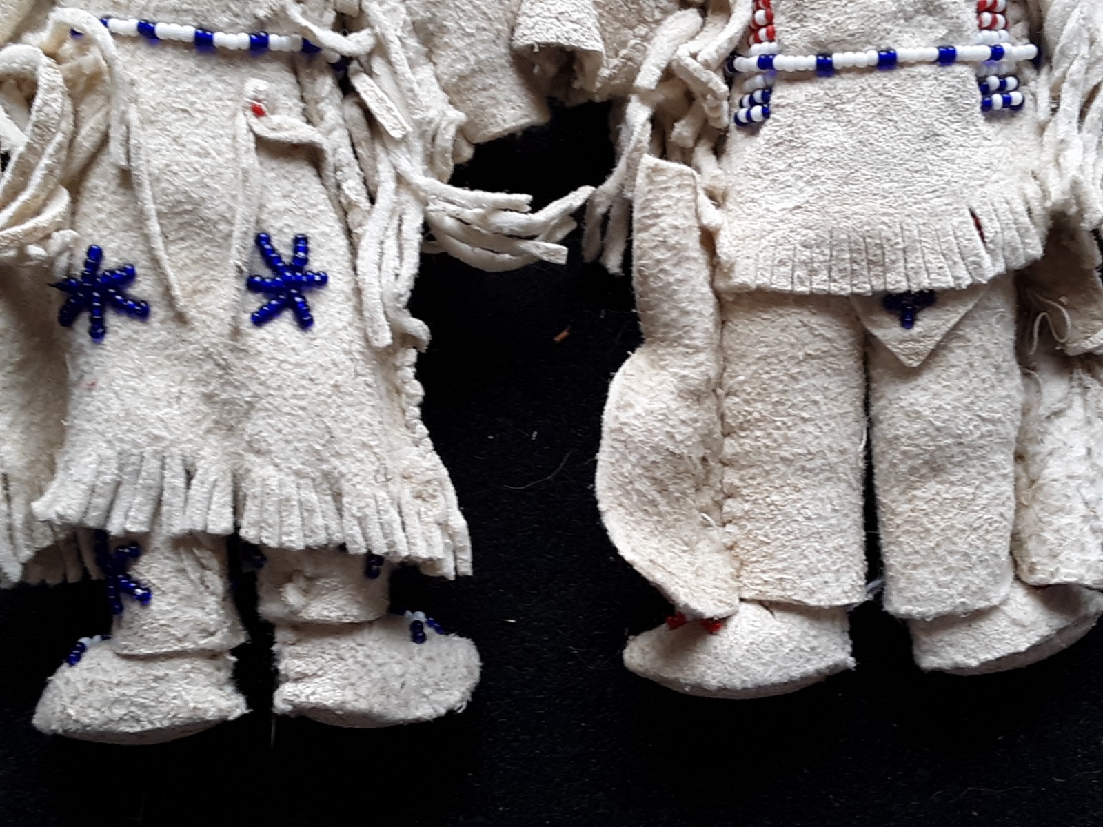 NATIVE AMERICAN BEADED LEATHER DOLLS, PAIR OF "STAR" DOLLS, SIOUX SB-0226*09099