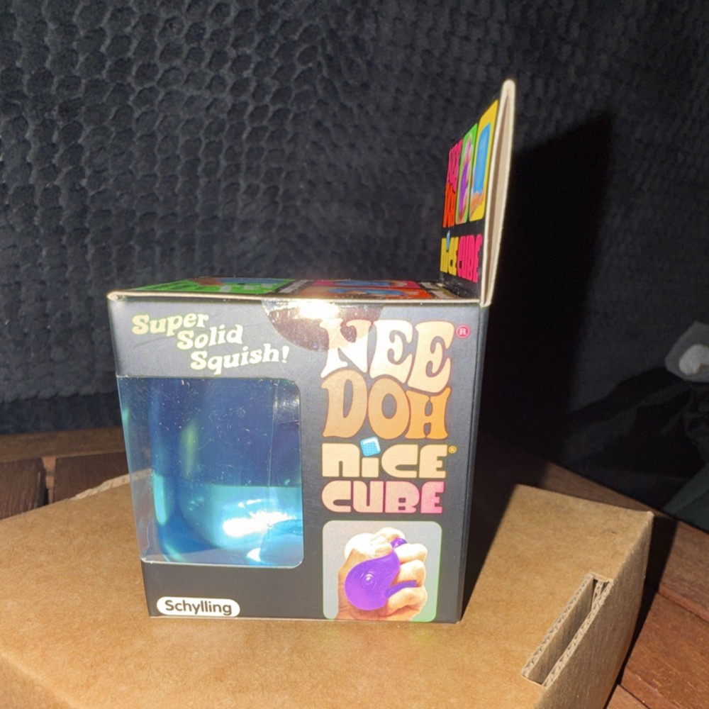Schylling Nee Doh Nice Cube Super Solid Squish Squeeze Ball Blue 25360HY