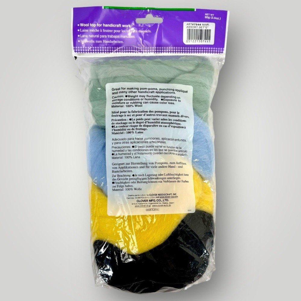 Clover Natural Wool Roving Assortment 2.8oz