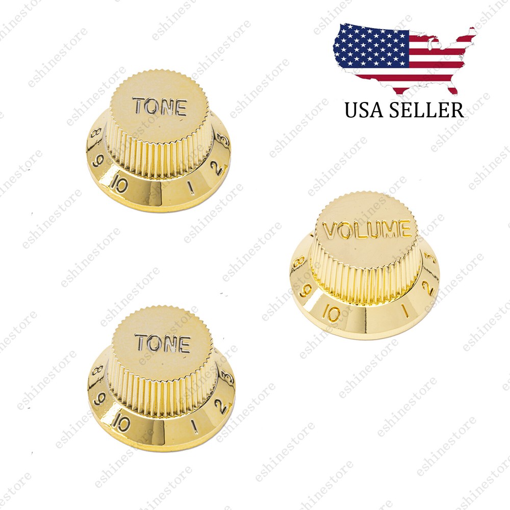 Chrome Gold Strat Style Electric Guitar Knobs Volume Tone Knobs for Stratocaster