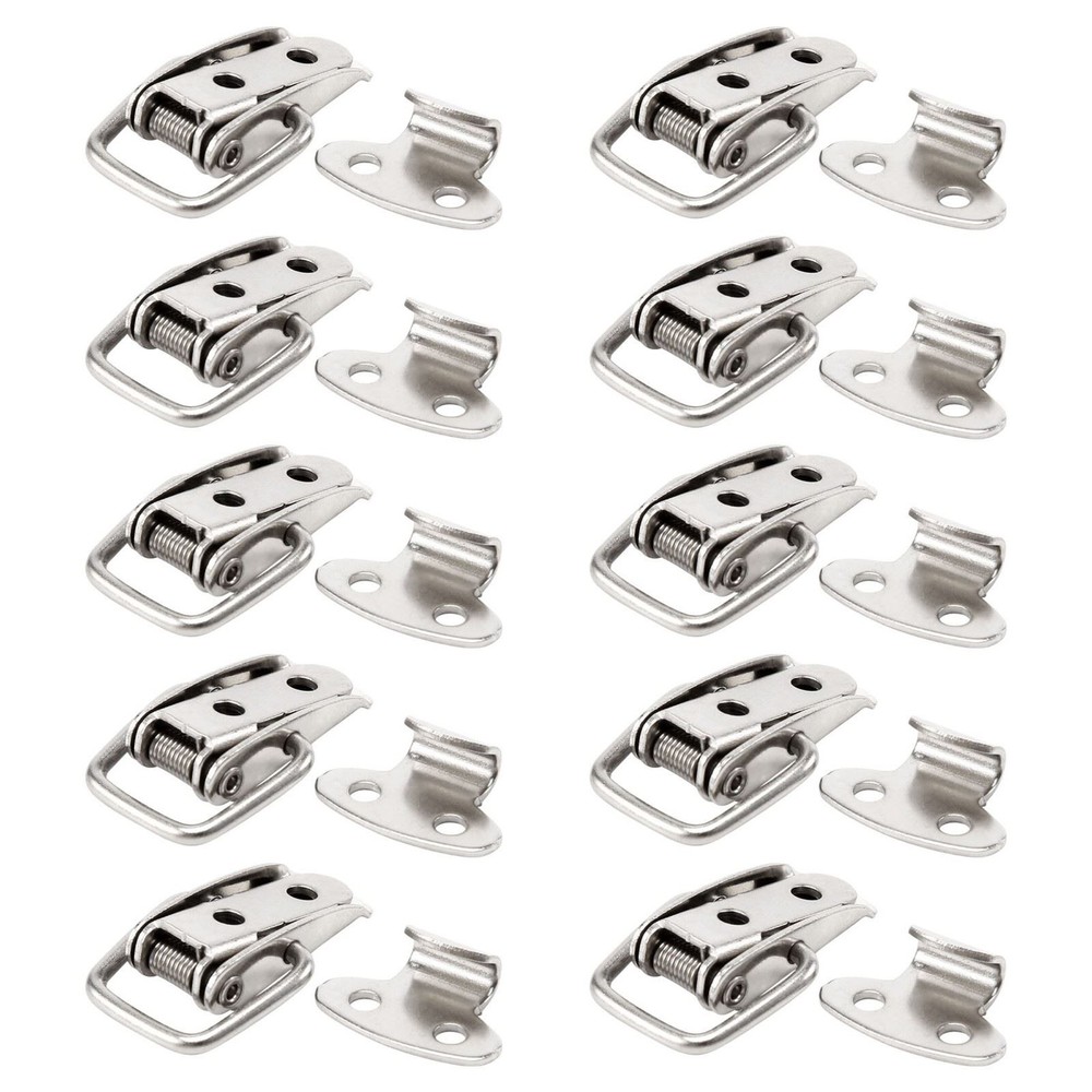 10Pcs Cabinet Spring Loaded Iron Straight Loop Toggle 45Mm Length
