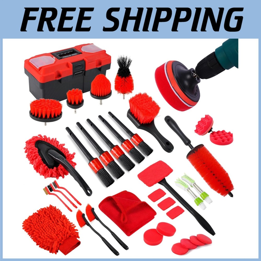 35-Piece Car Detailing Set with Windshield Cleaner