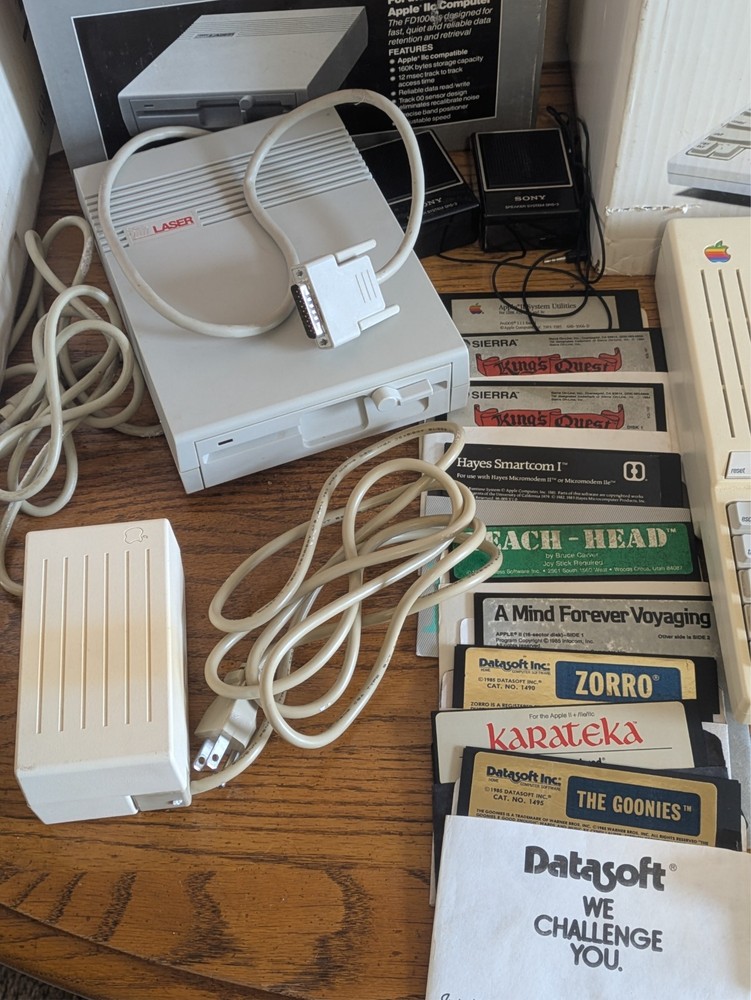 Apple IIc Computer System w/ ImageWriter II Printer, Drives, Manuals, Tested